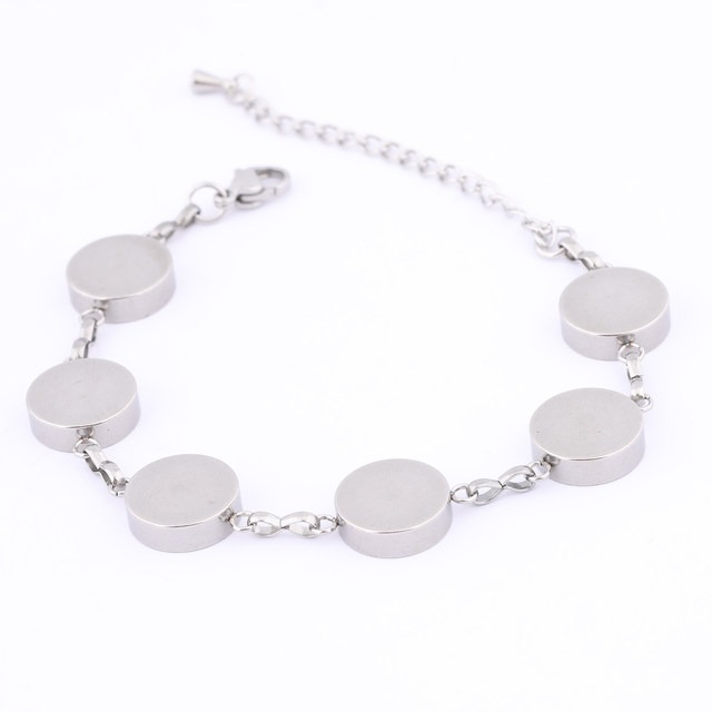 Stainless Steel Bracelet Base Blanks Fit  Pointback Rivoli Stone Bezel Setting Trays Diy Jewelry Making Kit Accessories