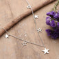 High-Polished Star-Themed Sterling Silver Charm Necklace