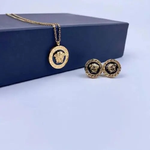 Versace Pendant & Studs Set