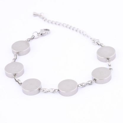 Stainless Steel Bracelet Base Blanks Fit  Pointback Rivoli Stone Bezel Setting Trays Diy Jewelry Making Kit Accessories
