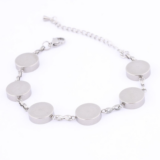 Stainless Steel Bracelet Base Blanks Fit  Pointback Rivoli Stone Bezel Setting Trays Diy Jewelry Making Kit Accessories