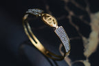 Round Studded Bangle with Zircon Silver925