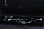 Khayyam Classic Round Studded Bangle with Zircon Silver92