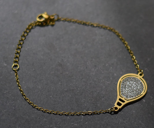 Elham Classic Oval Studded Bracelet with White and gold Onyx Silver925