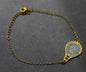 Elham Classic Oval Studded Bracelet with White and gold Onyx Silver925
