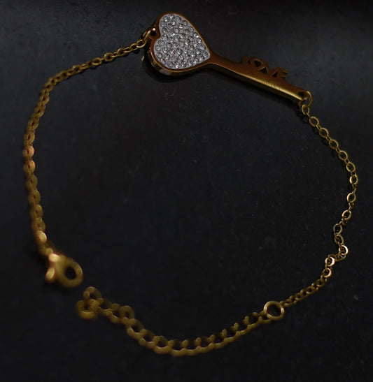 Classic Round Studded Bracelet with Zircon Silver925