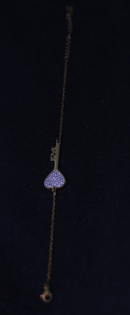 Classic Round Studded Bracelet with Zircon Silver925