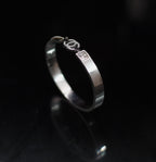 Ouz Classic Geometric Studded Bangle with Zircon Silver925