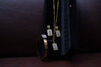 Asalah Classic Geometric Studded Pendant Set with Zircon Silver925