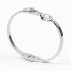 Hot Selling Fashion Simple Customizable Jewelry Gift Silver Plated Stainless Steel Charm Bracelet & Bangles for Women