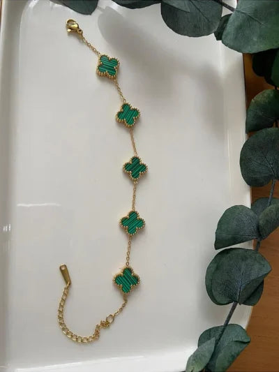 Green van cleef gold plated bracelet