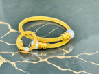 Luxurious Gold Mesh Bracelet and Ring Set with Pearl Accents