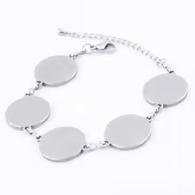 Stainless Steel Bracelet Base Blanks Fit  Pointback Rivoli Stone Bezel Setting Trays Diy Jewelry Making Kit Accessories