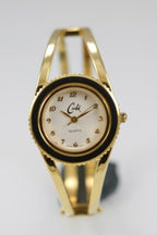 Cache Watch Women Silver Gold Stainless Steel Water Resist Battery White Quartz