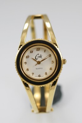 Cache Watch Women Silver Gold Stainless Steel Water Resist Battery White Quartz