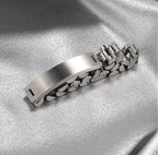 Bracelet Men Jewelry Gold Silver Chain Engraved Nameplate Cursive